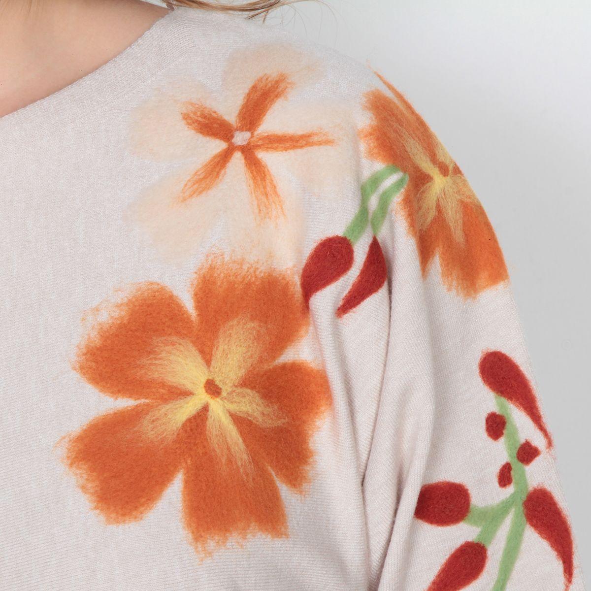 Sweater Manga 3/4 Escote Redondo Con Sublimado En Hombro-1