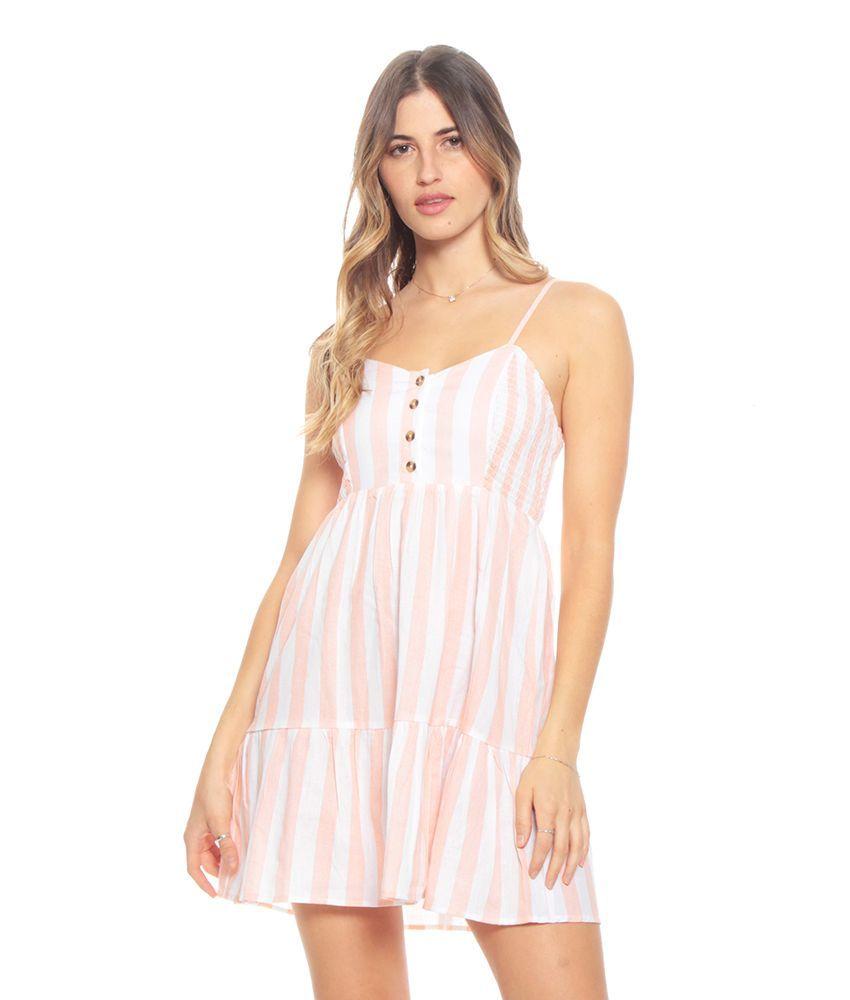 Vestido Sin Manga Tirantes Ajustable Estampado Escote Corazon-0
