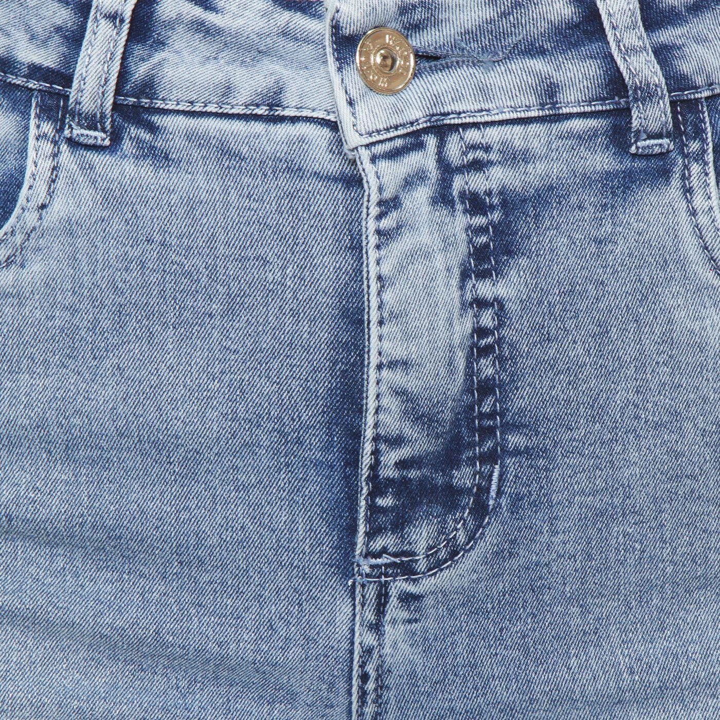 Jort Bermuda  Denim Tiro Alto Pretina 1 Boton-7