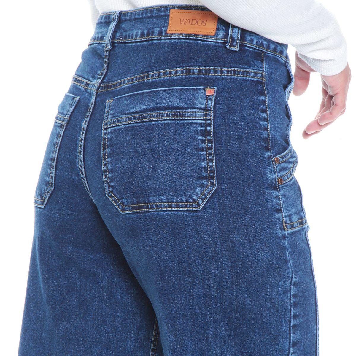 Jeans Cargo Wide Leg Tiro Alto Pretina Basica 1 Boton Costadillo-6