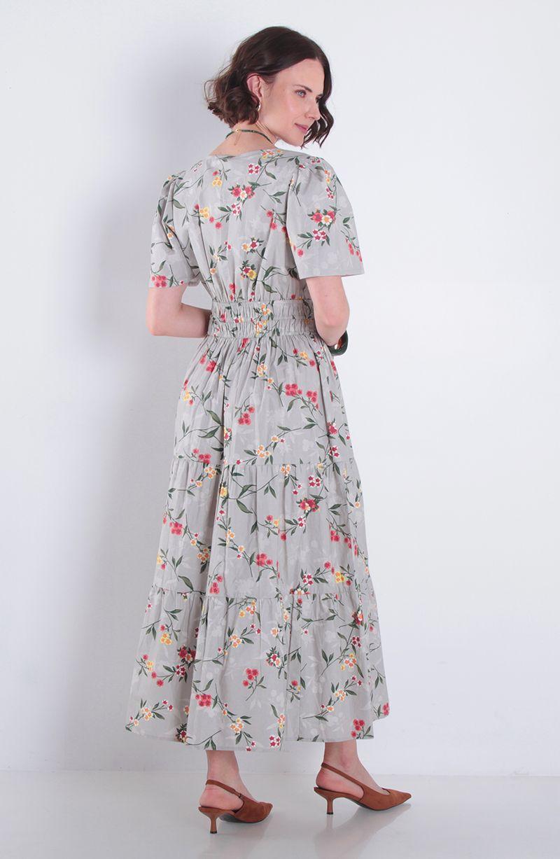 Vestido Estampado Manga Corta Escote V-2