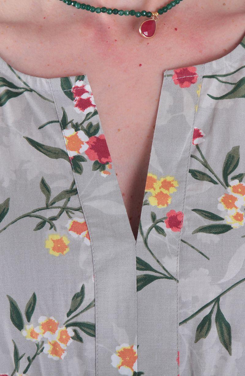 Vestido Estampado Manga Corta Escote V-3