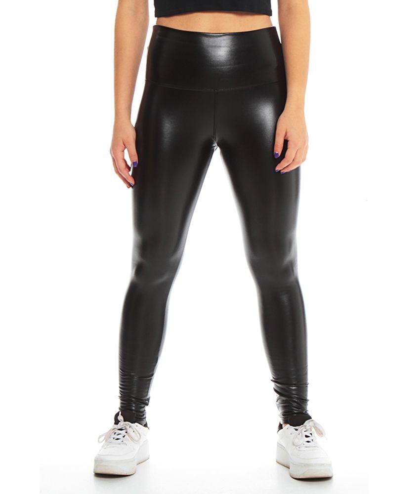 Leggins Cuero Ecologico  Solida Pretina Ancha-0