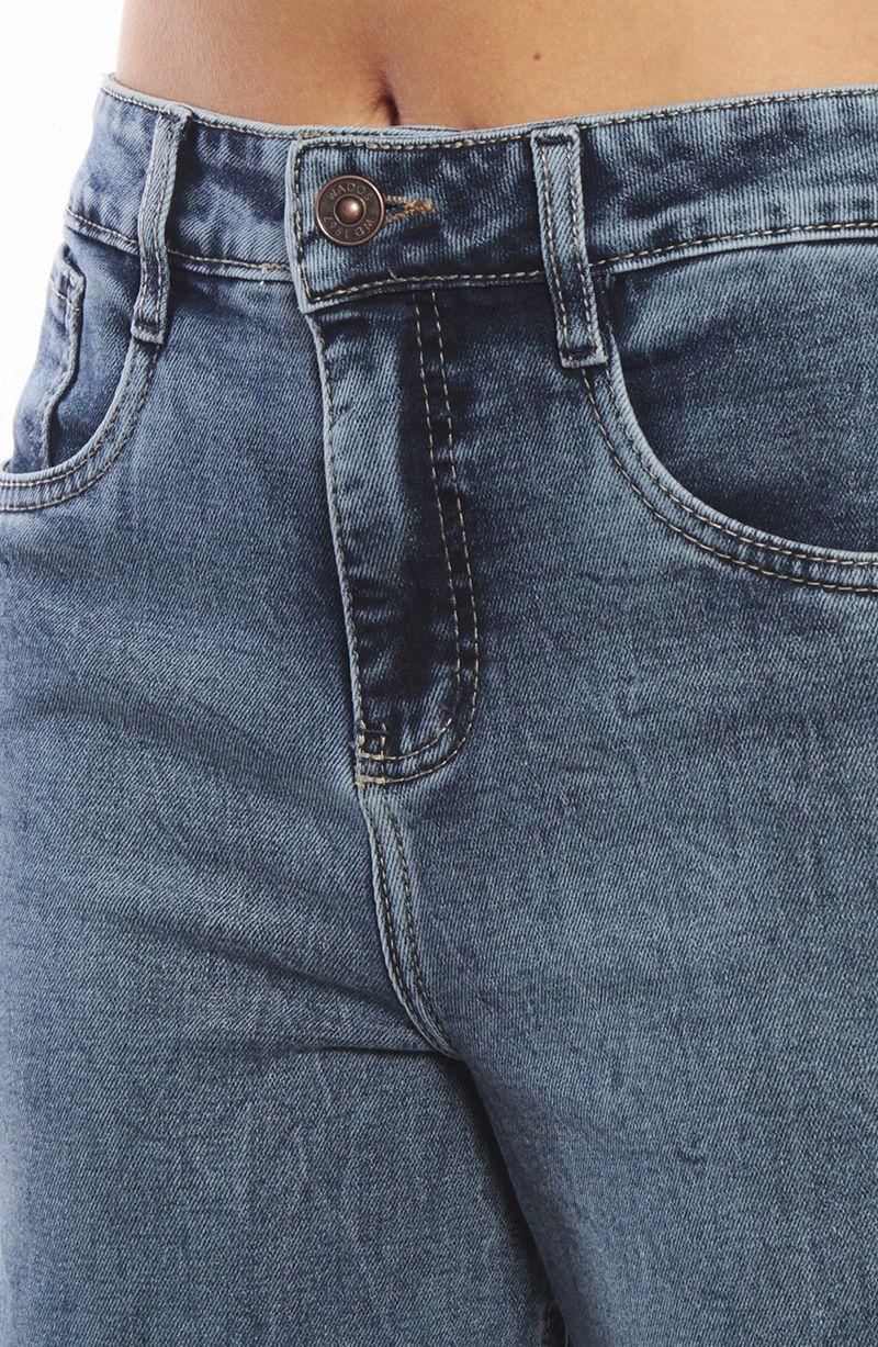 Jeans Wide Leg Tiro Alto Pretina Basica Basta Despegada-1