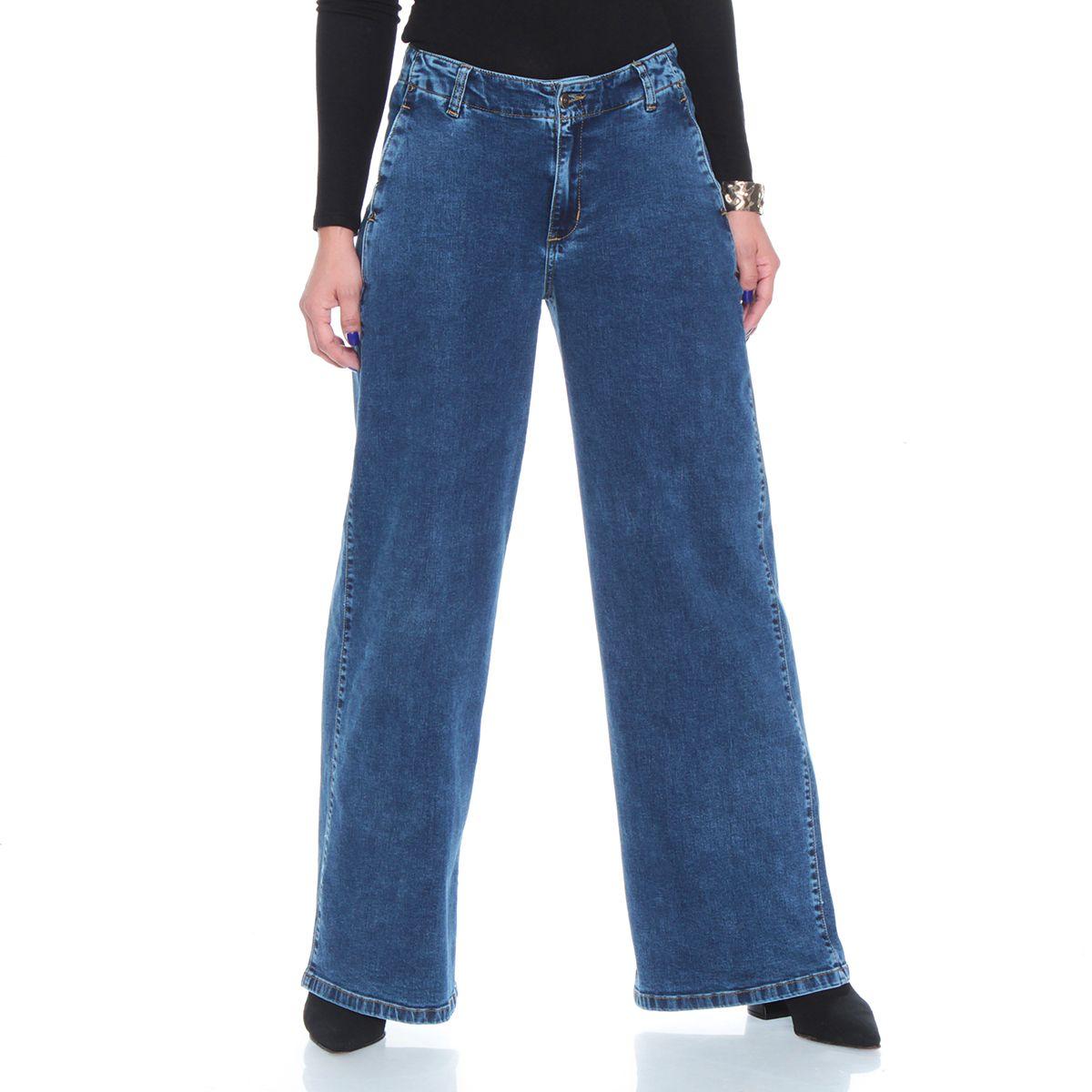 Jeans Wide Leg Tiro Medio Pretina Interna 1 Boton-0