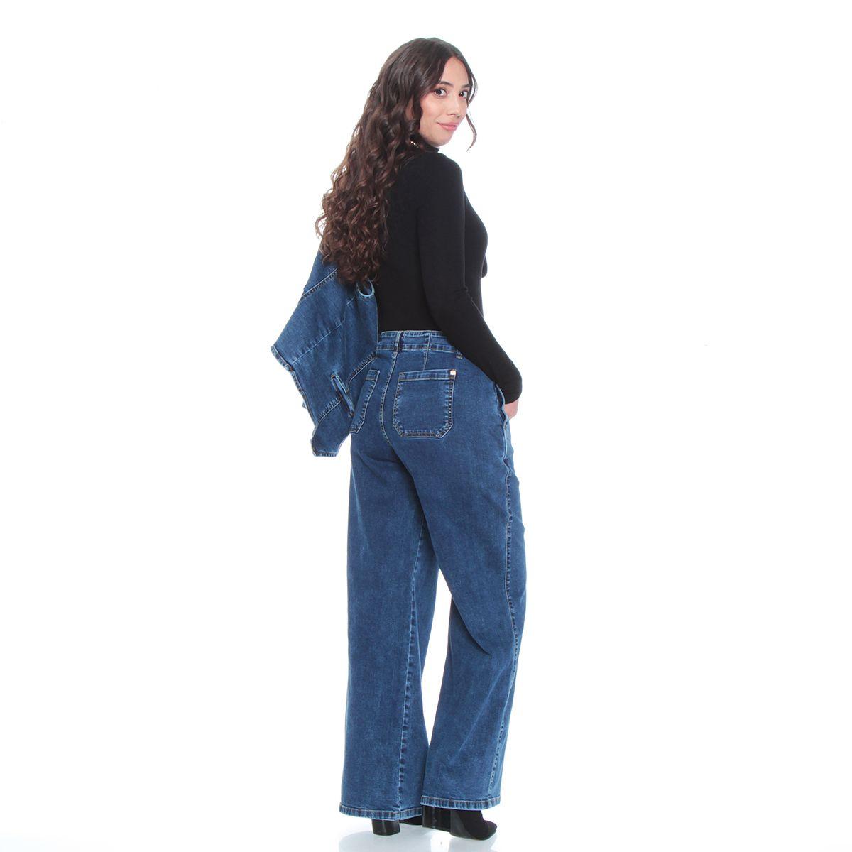 Jeans Wide Leg Tiro Medio Pretina Interna 1 Boton-5
