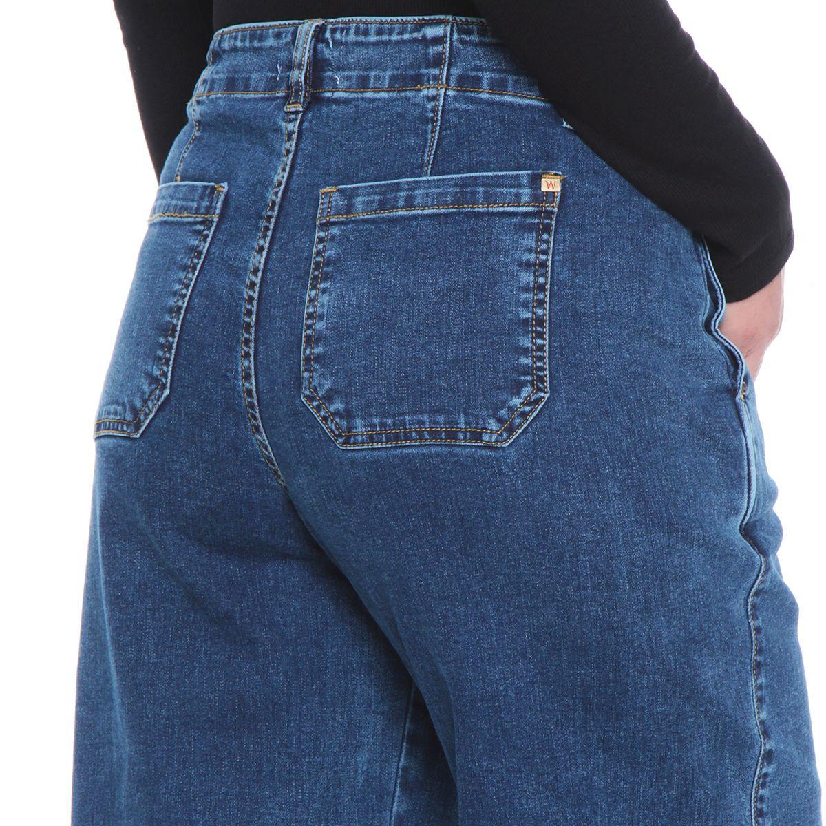 Jeans Wide Leg Tiro Medio Pretina Interna 1 Boton-6