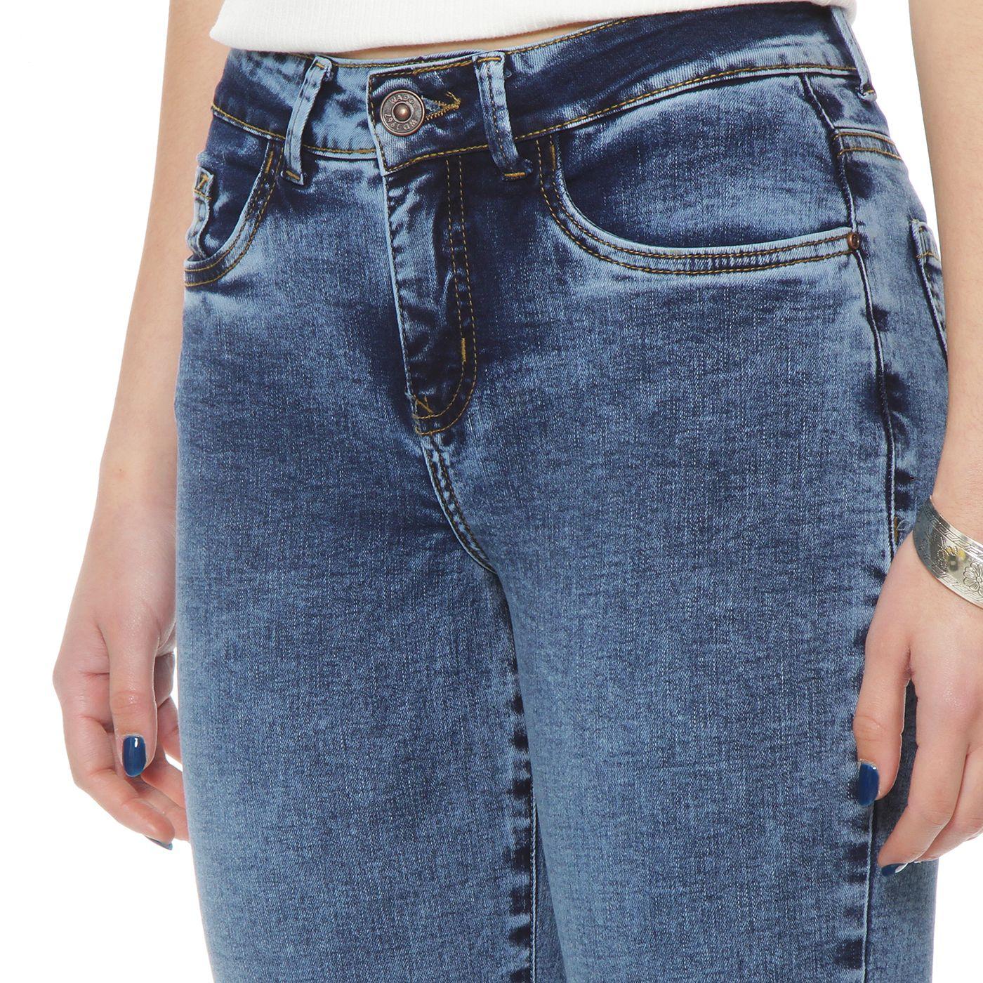 Jeans Slim Tiro Alto Pretina Un Boton Push Up-2