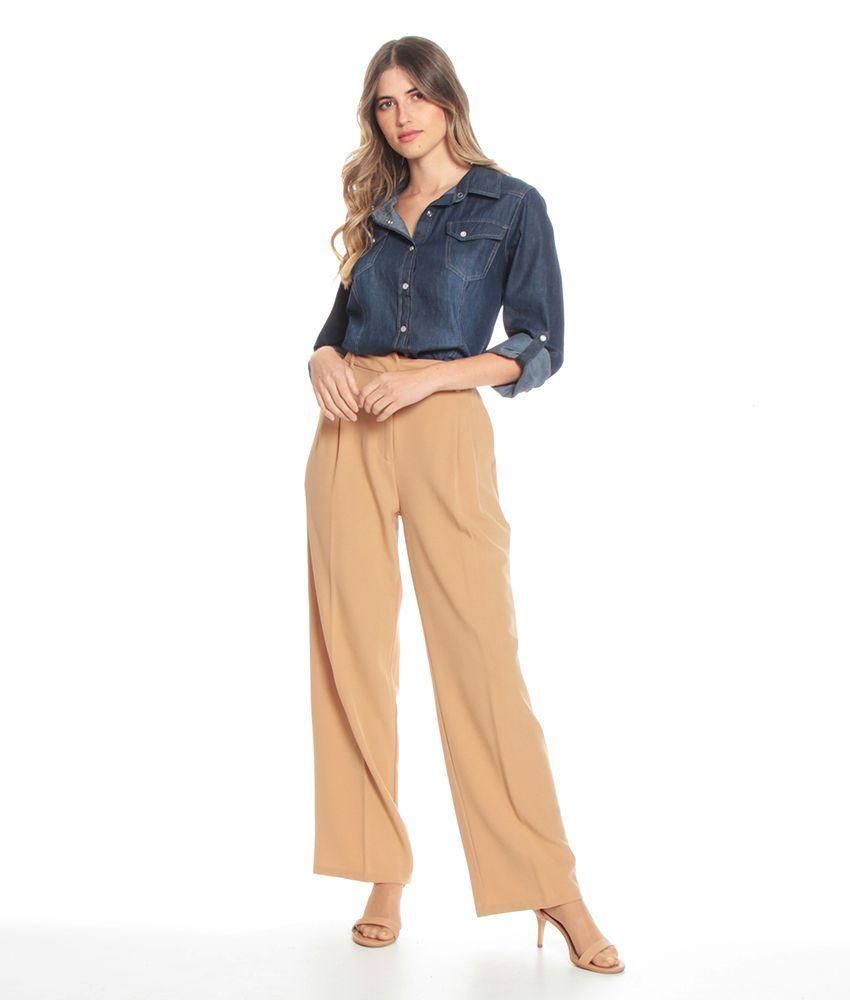 Blusa Manga Larga Ajustable Demim Con Bolsillos Y Tapeta-3