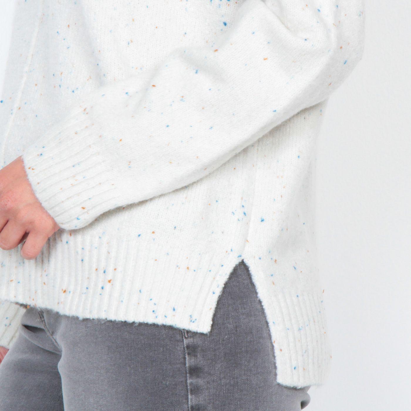 Sweater Manga Larga Solido Escote V-1