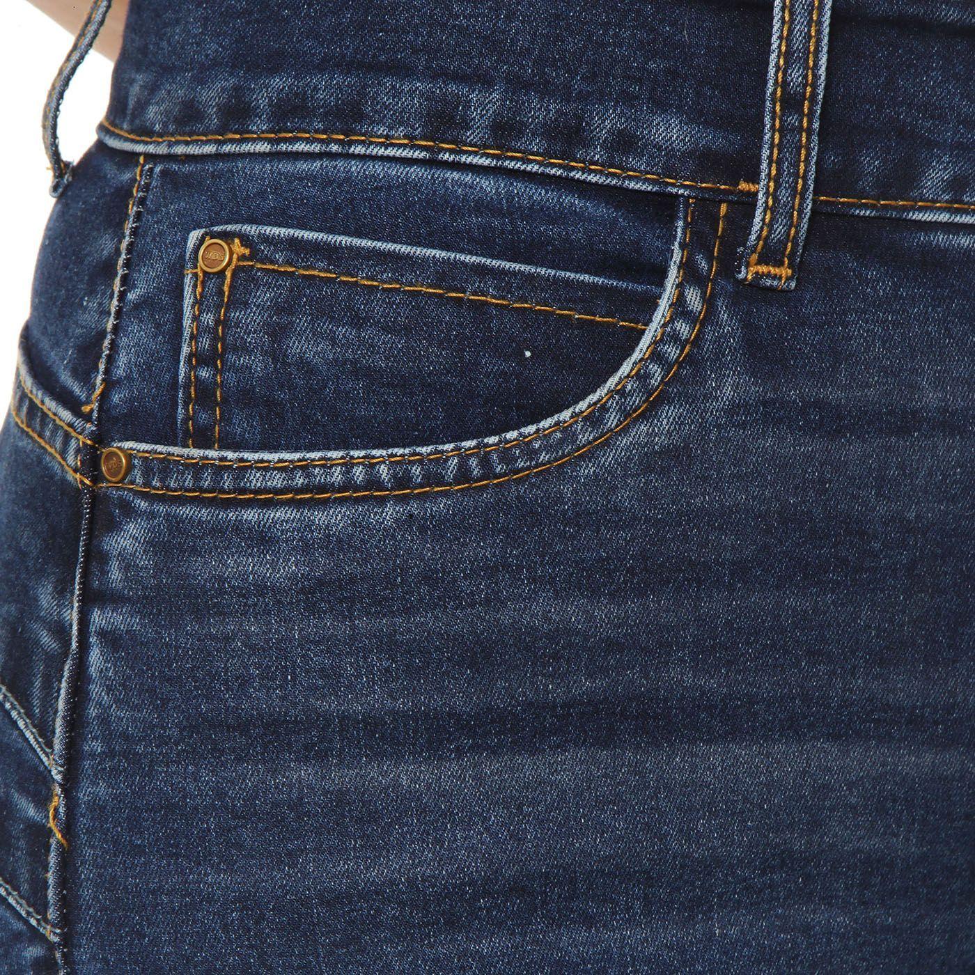 Jeans Recto Tiro Alto Pretina  2  Botones Push Up-6