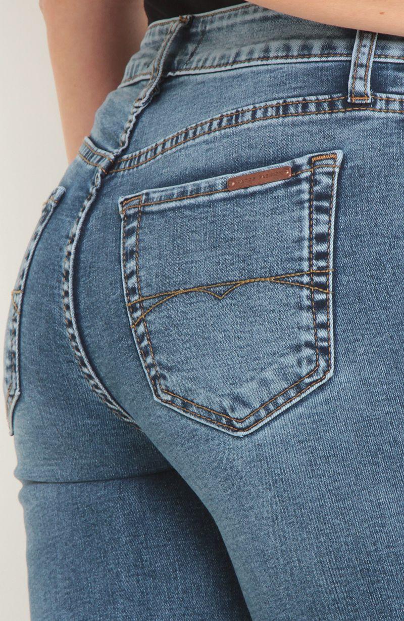 Jeans Basico Recto Tiro   Alto Pretina Un   Boton-2