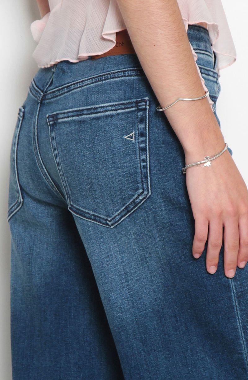 Jeans Wide  Leg Tiro Alto Pretina    Basica 1 Boton-2