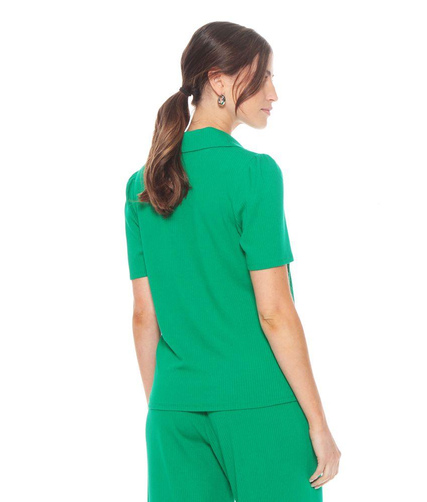 Polera Manga Corta Solida Escote V-4