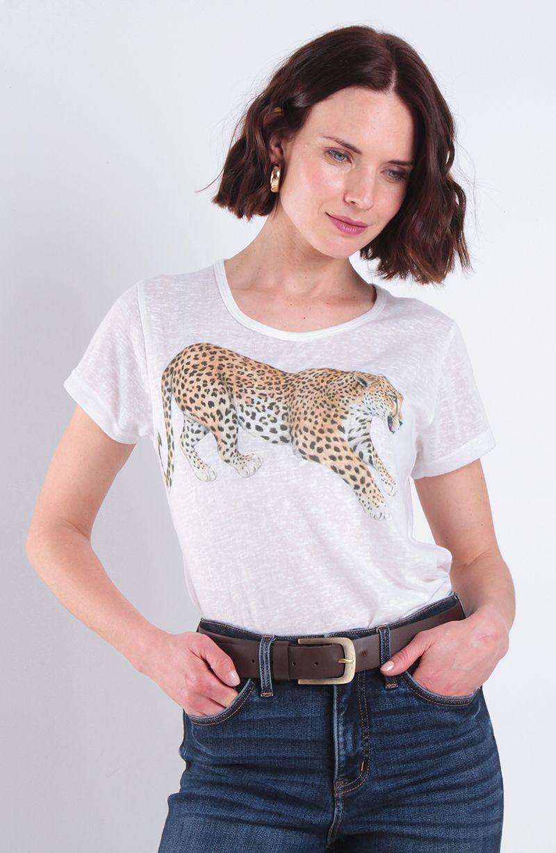 Polera Tigre Sublimado Manga Corta Escote Redondo-0