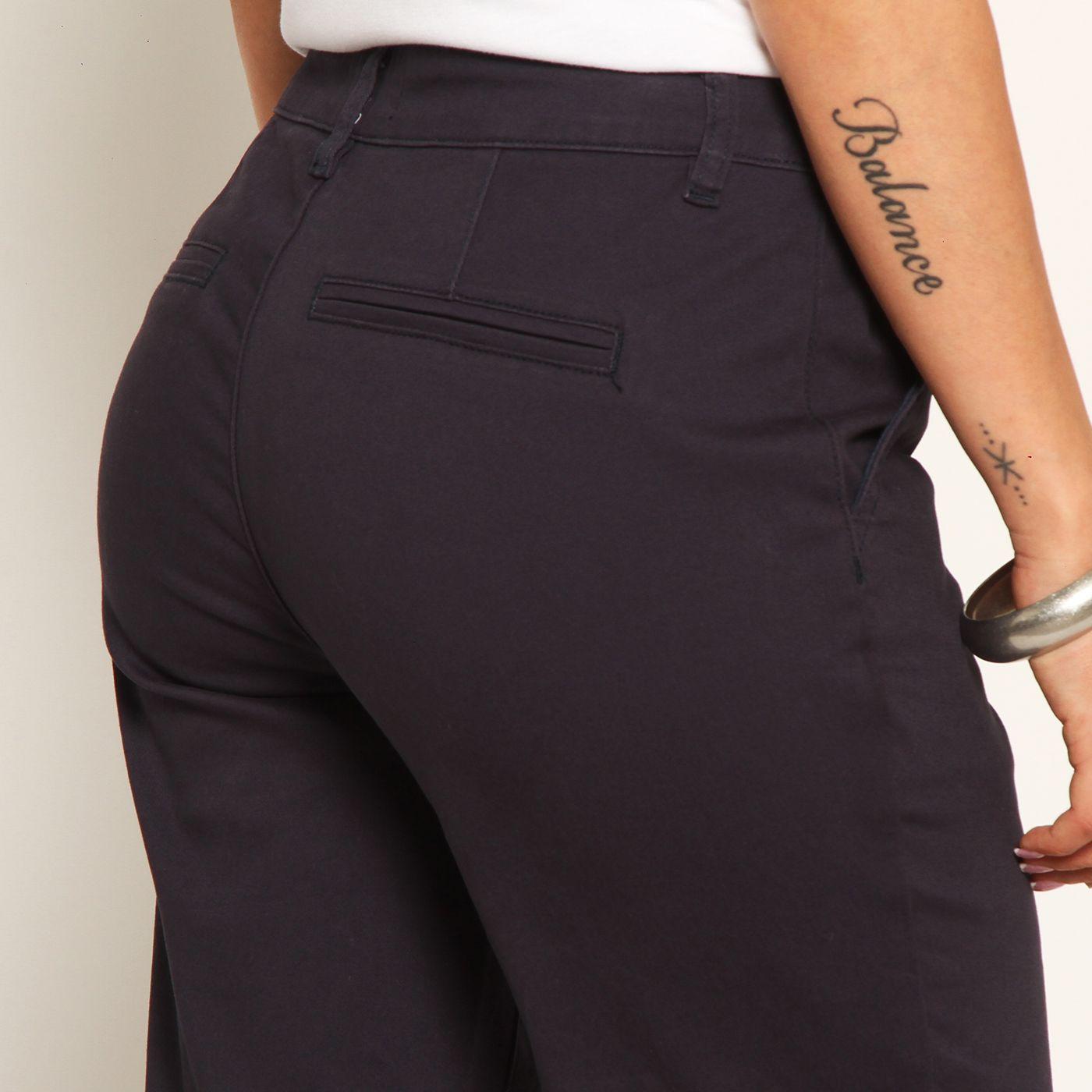 Pantalon Slim Tiro Alto Pretina Basica 1 Boton-4