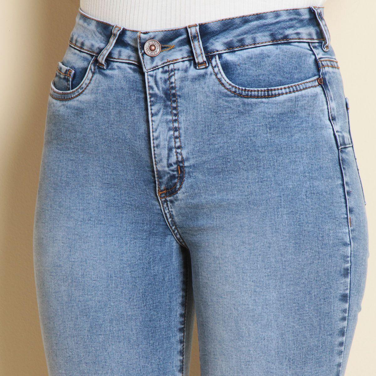 Jeans Flare Tiro Alto Push Up Tiro Alto Pretina 1 Boton-1