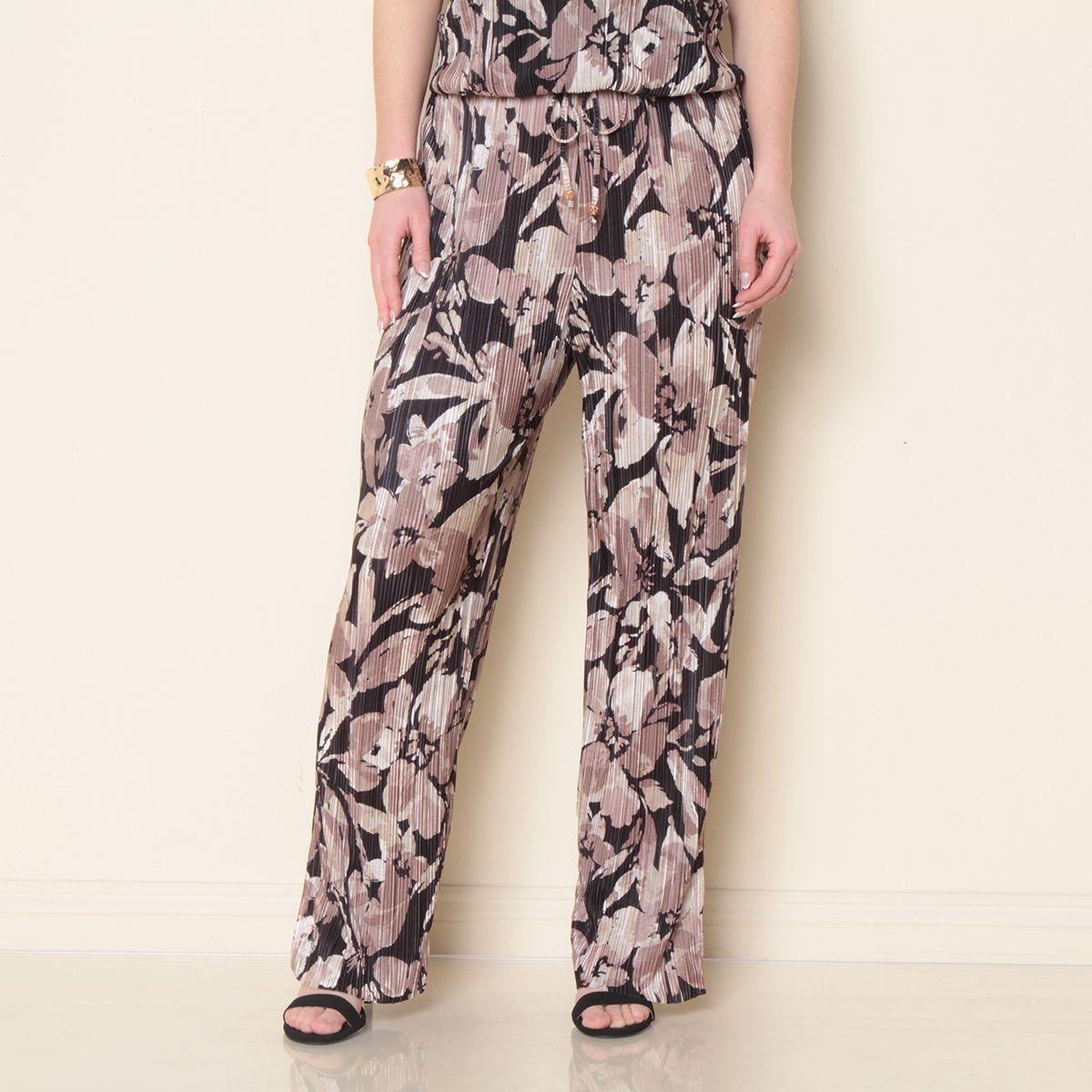 Conjunto Top Sin Manga Escote Redondo Y Pantalon Palazzo Estampado-4