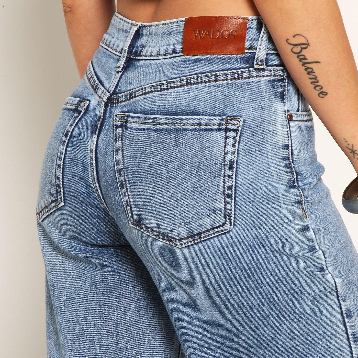 Jeans Recto Tiro Alto Pretina     Basica 1 Boton-4