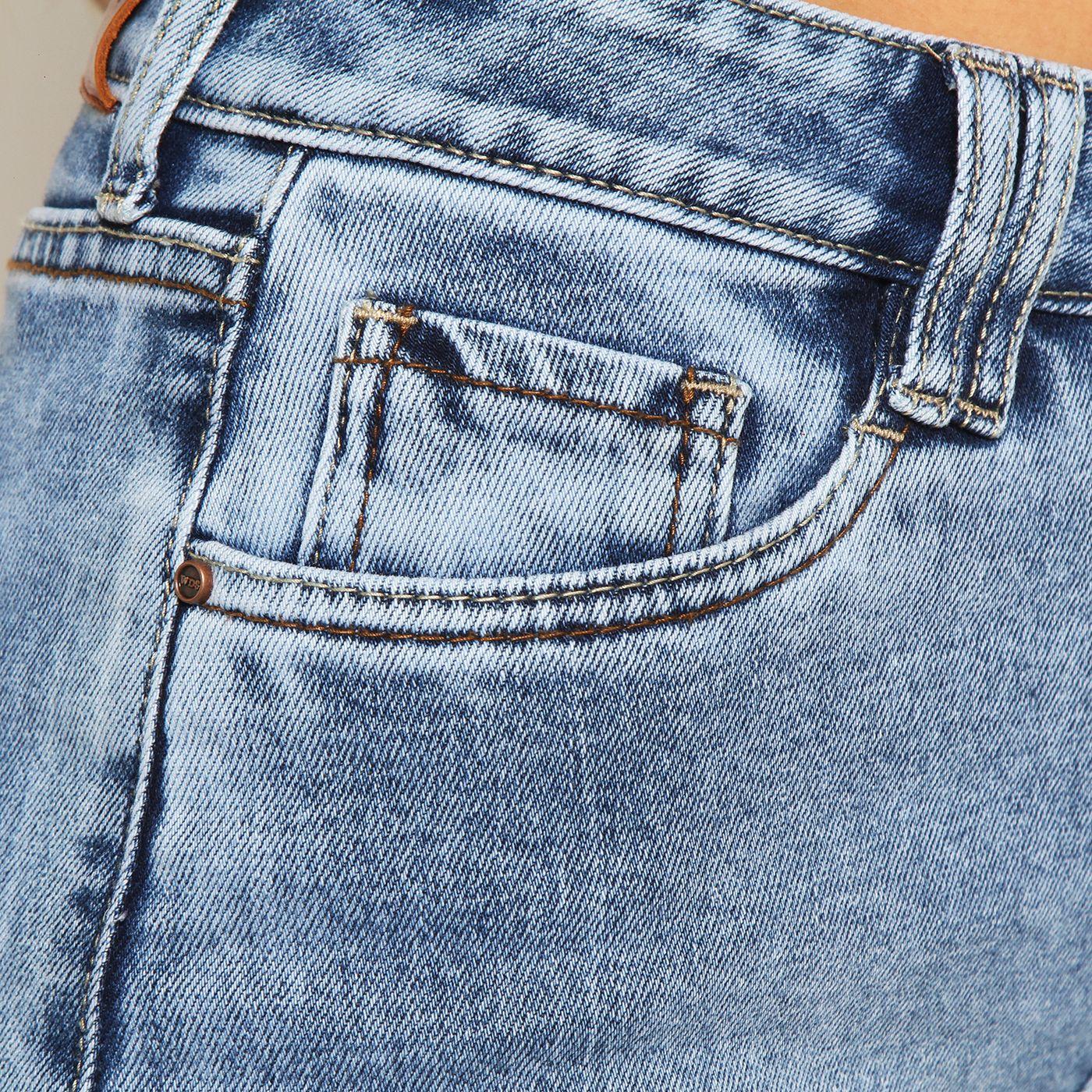 Jeans Recto Tiro Alto Pretina     Basica 1 Boton-8