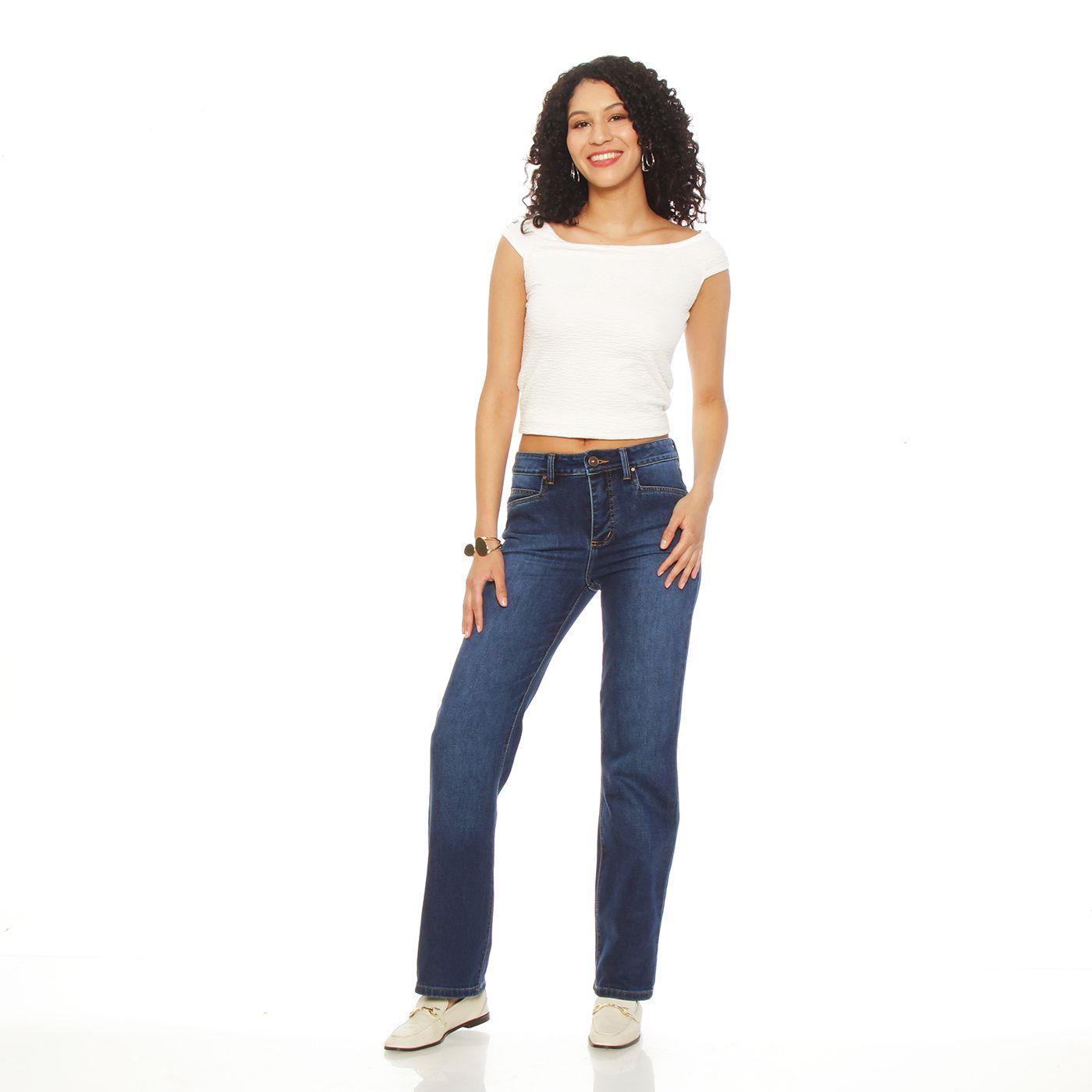 Jeans  Recto  Tiro Alto Pretina  Basica 1 Boton-4