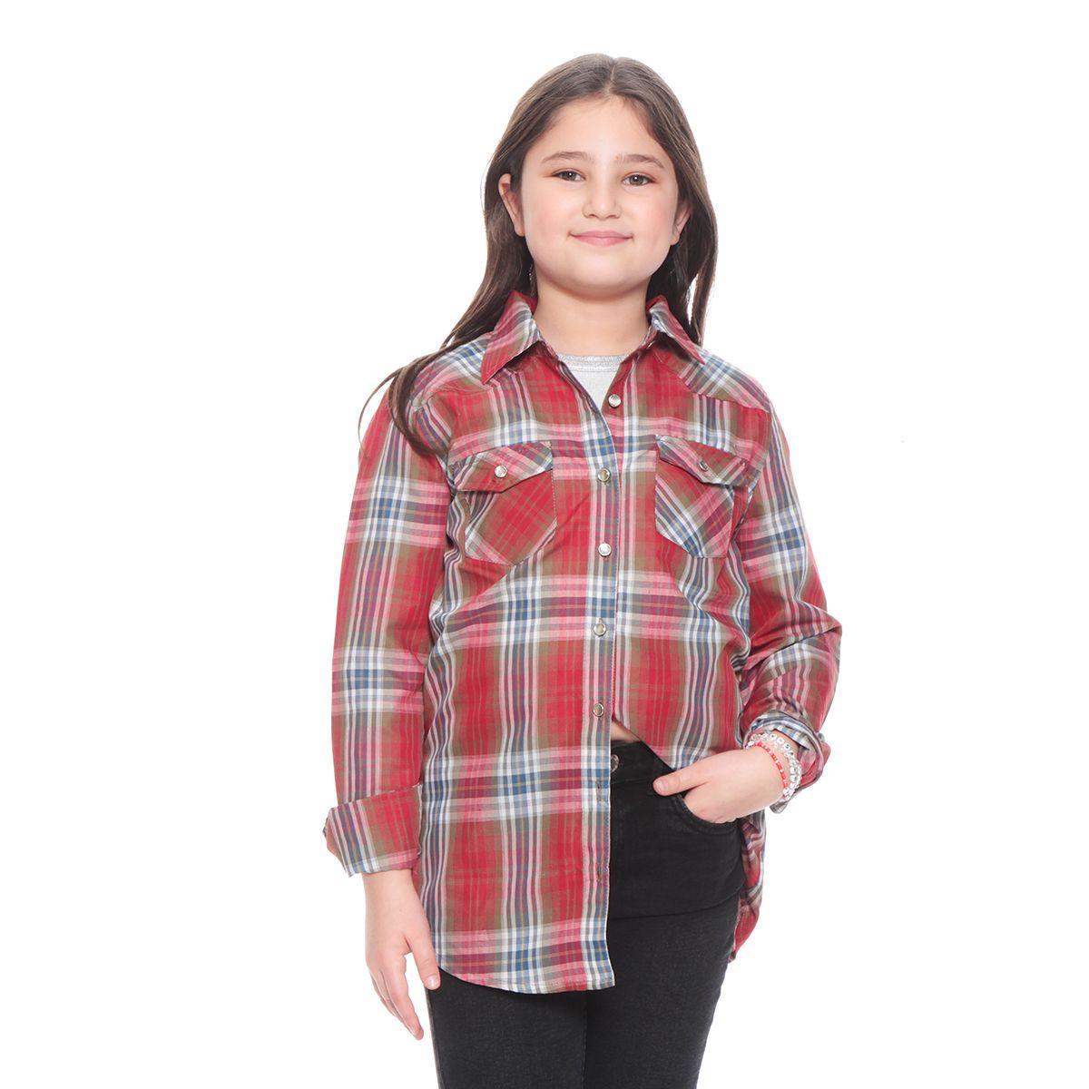 BLUSA INFANTIL ESCOCES  CON DOBLE BOLSILLO-0