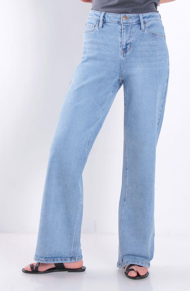 Jeans Recto Tiro Medio Pretina Basica 1 Boton-0