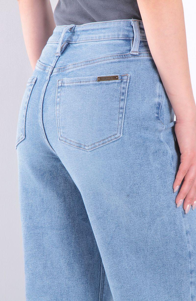 Jeans Recto Tiro Medio Pretina Basica 1 Boton-2