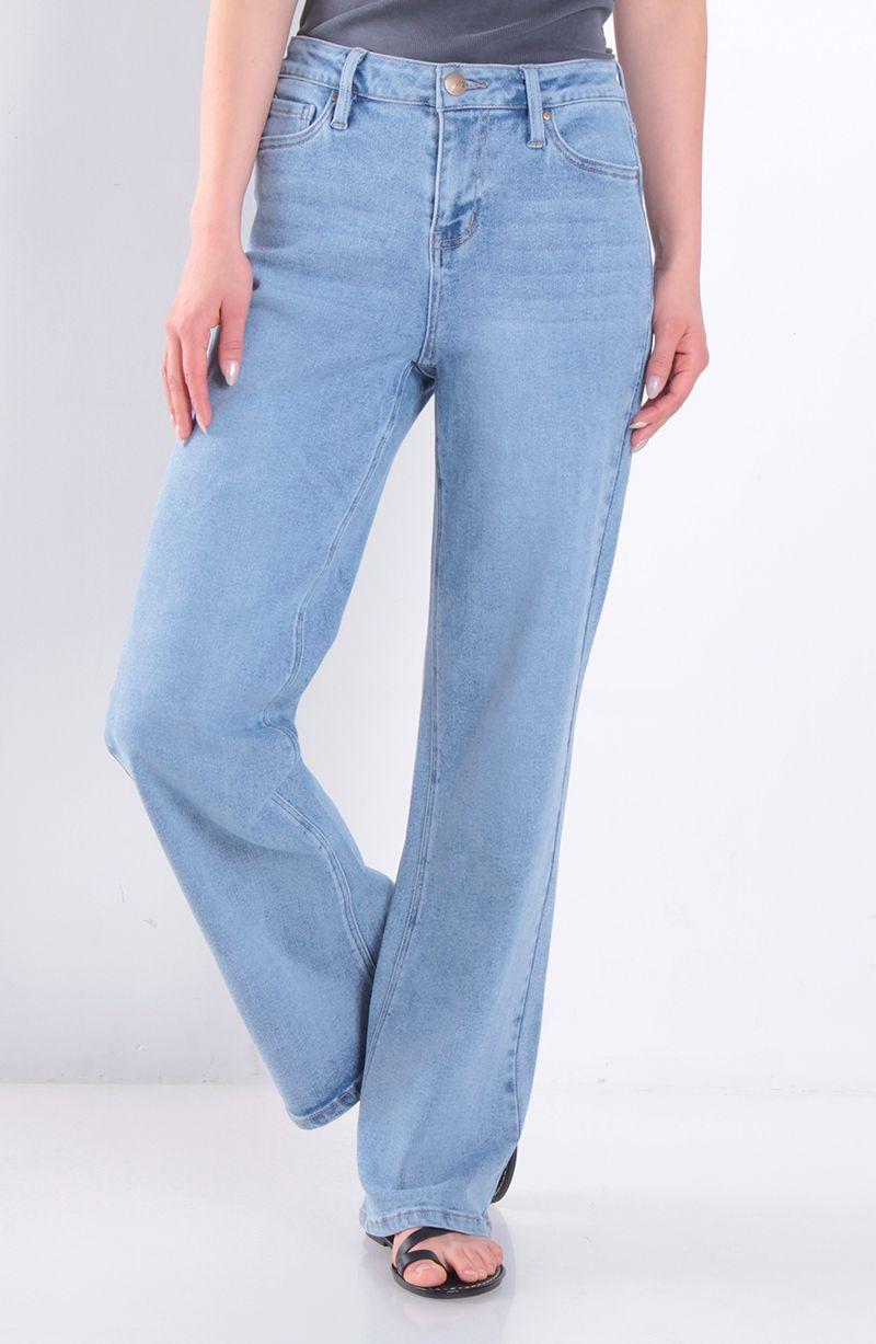 Jeans Recto Tiro Medio Pretina Basica 1 Boton-4