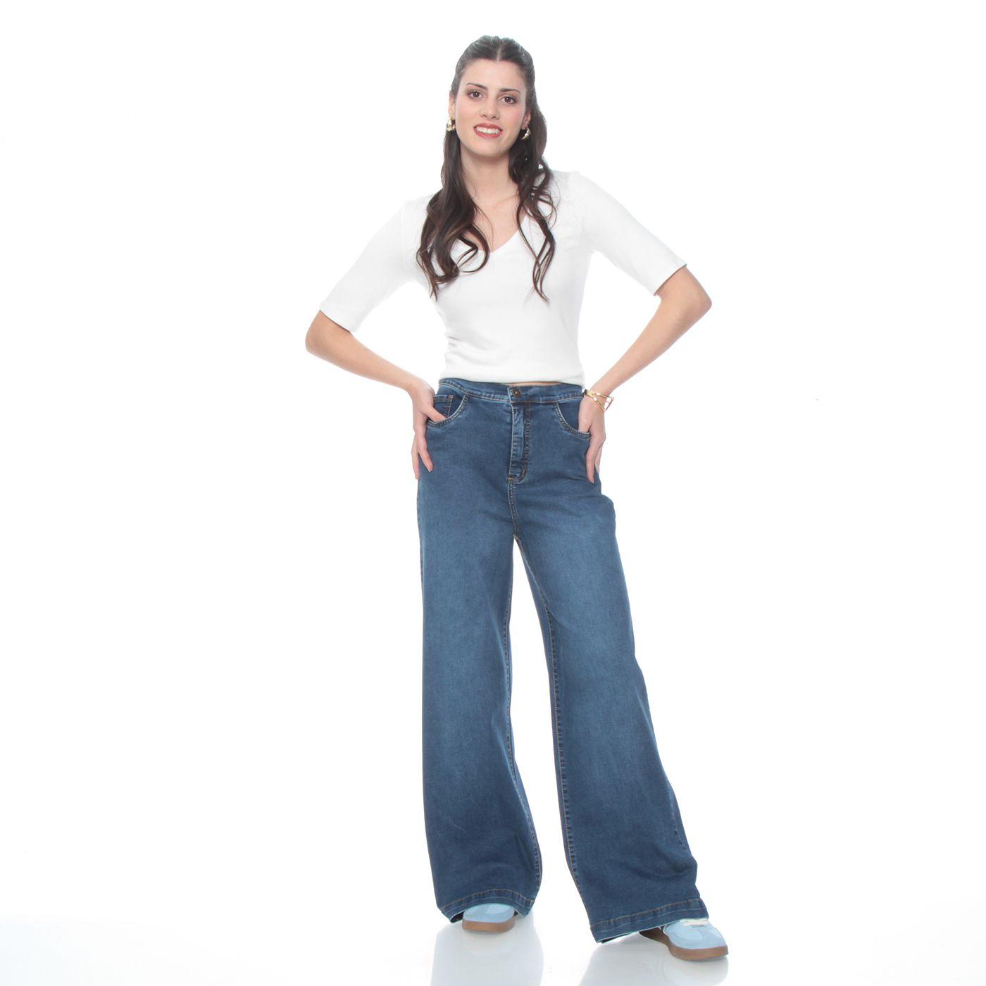 Jogger Wide Leg Tiro Alto Pretina Elasticada 1 Boton-4