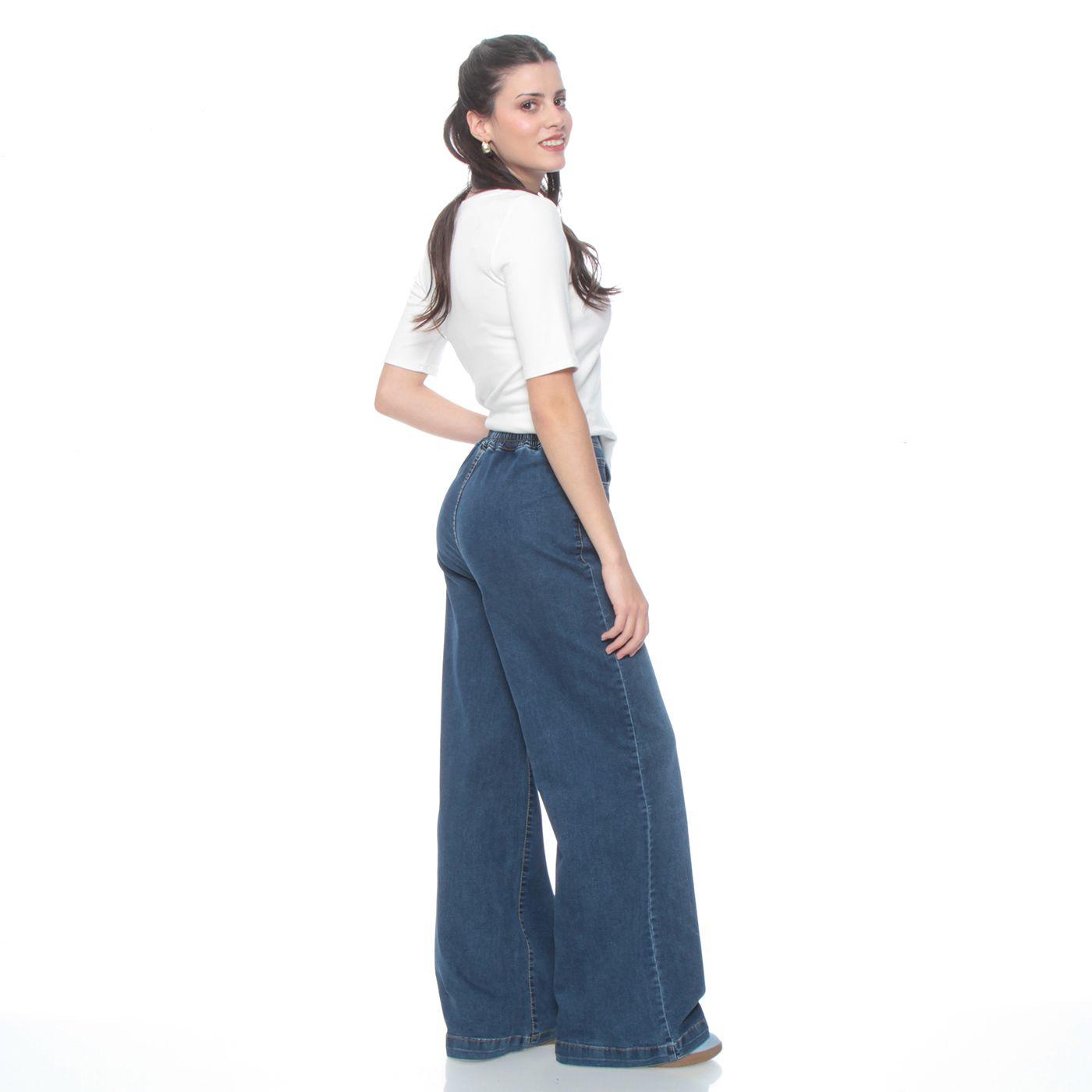 Jogger Wide Leg Tiro Alto Pretina Elasticada 1 Boton-6