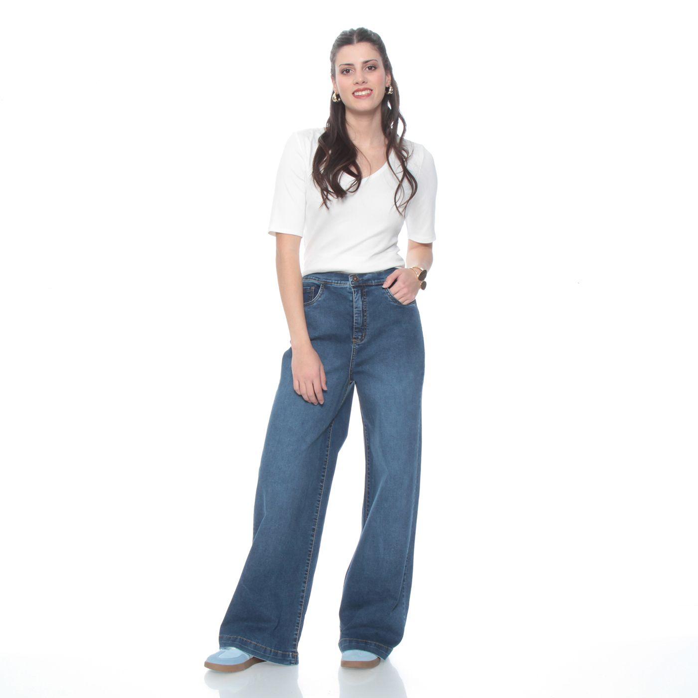 Jogger Wide Leg Tiro Alto Pretina Elasticada 1 Boton-3