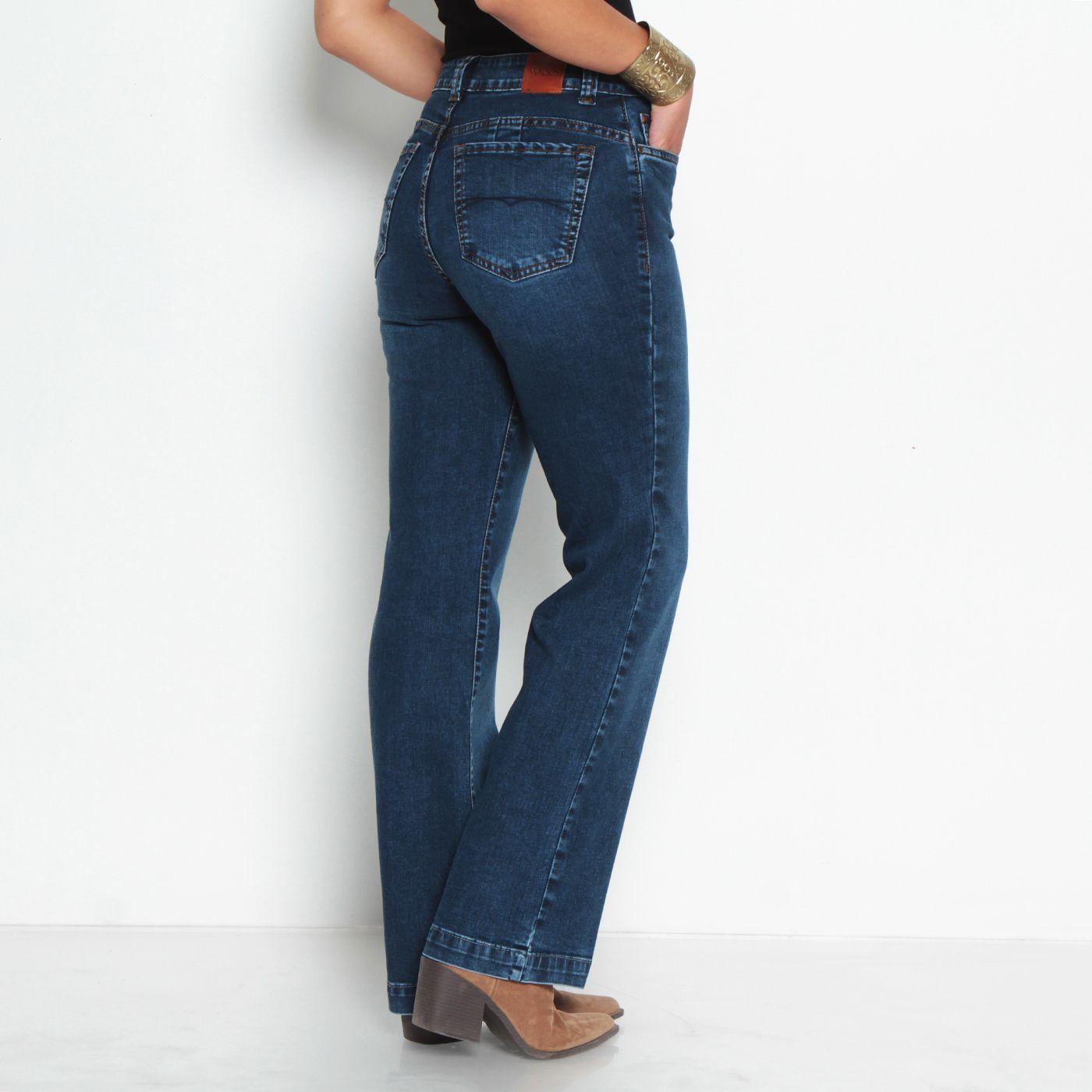 Jeans Recto Tiro Alto Un Boton   Push In Push Up Bota Recta-6