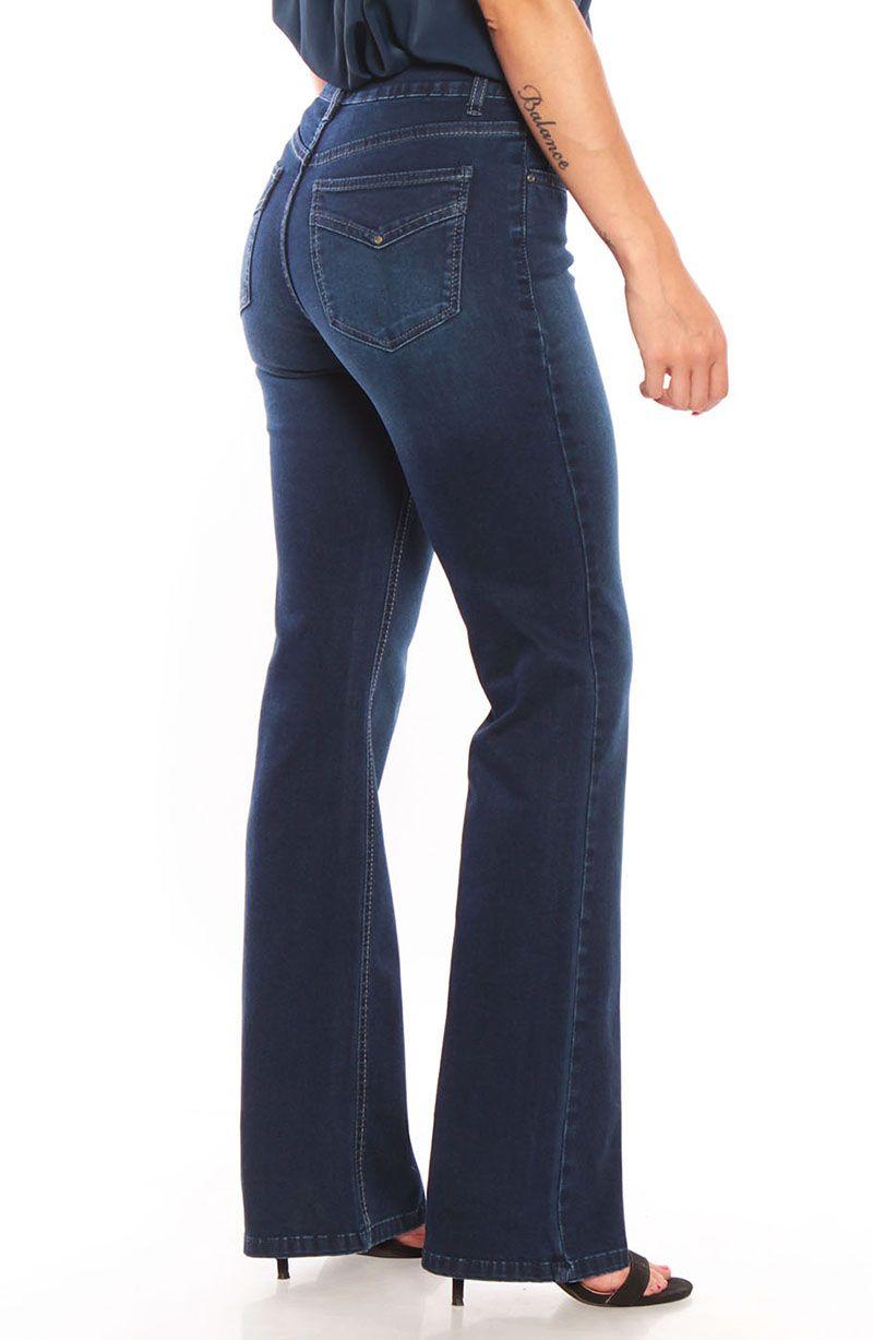 Jeans Basico Recto Tiro Medio  Pretina Un Boton Bolsillo Tapeta Falsa-4