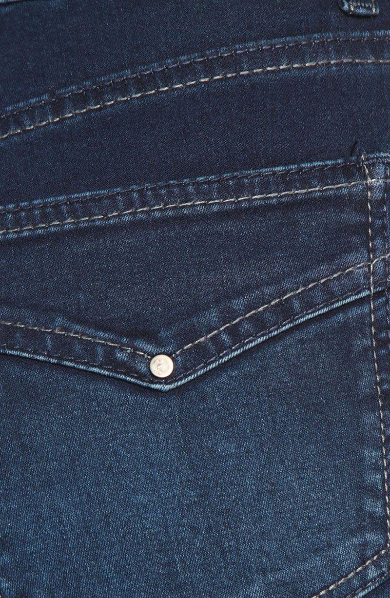 Jeans Basico Recto Tiro Medio  Pretina Un Boton Bolsillo Tapeta Falsa-8