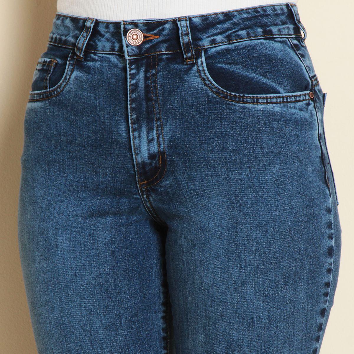 Jeans Recto Tiro Alto Pretina Basica 1 Boton-2