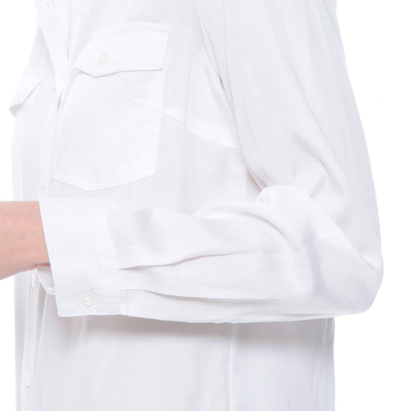 Blusa Manga Larga Lyocell Abotonada En Delantero Con Bolsillos-2