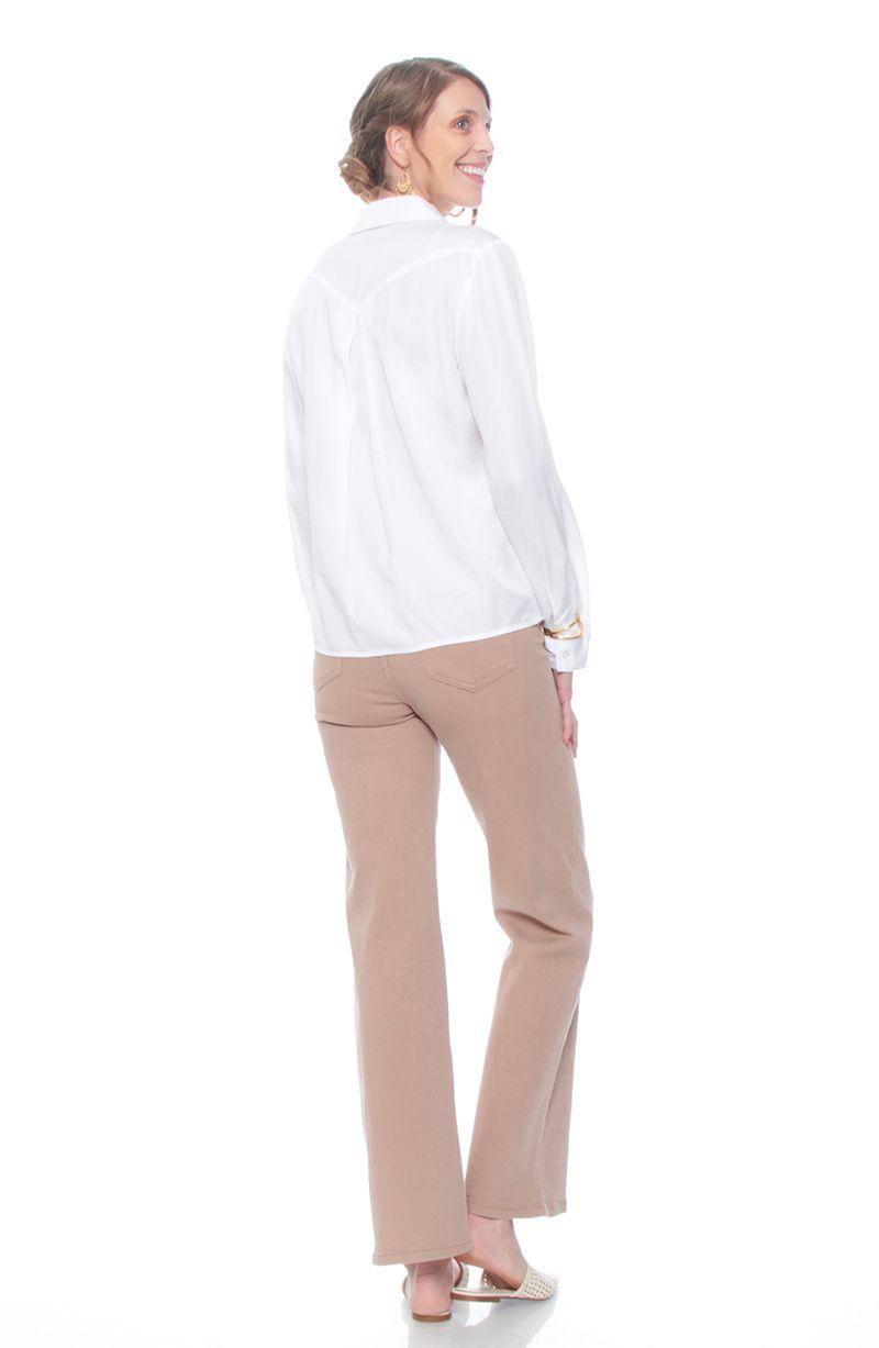 Blusa Manga Larga Lyocell Abotonada En Delantero Con Bolsillos-6