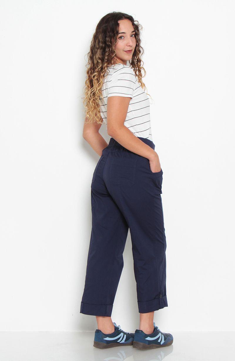 Pantalon Crop Recto Tiro Alto Pretina Elasticada Con Lazo En Cintura-9