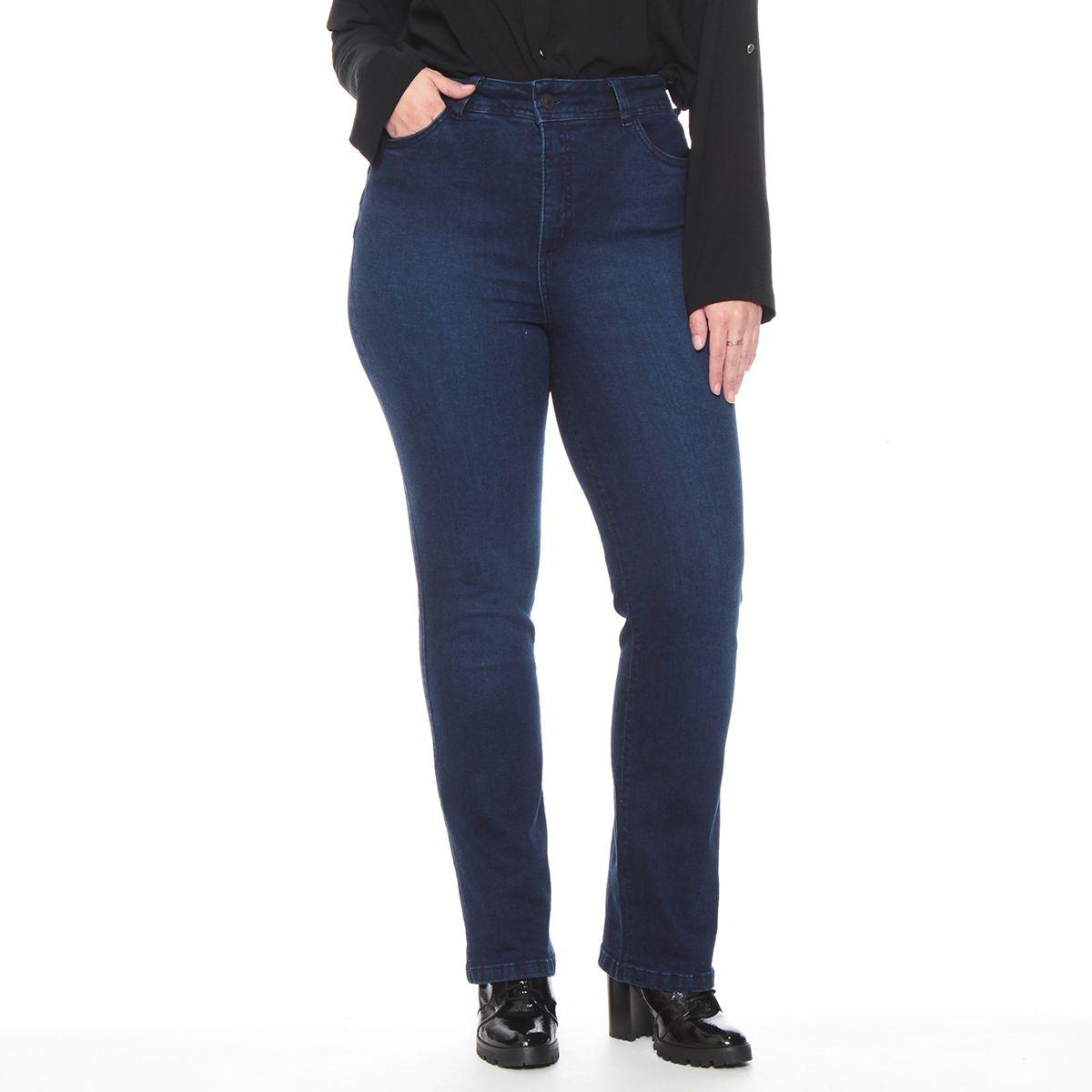 Jeans Slim Tiro Alto Push Up Pretina Media Dos Botones-0
