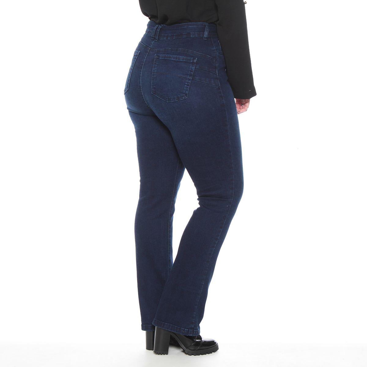 Jeans Slim Tiro Alto Push Up Pretina Media Dos Botones-4