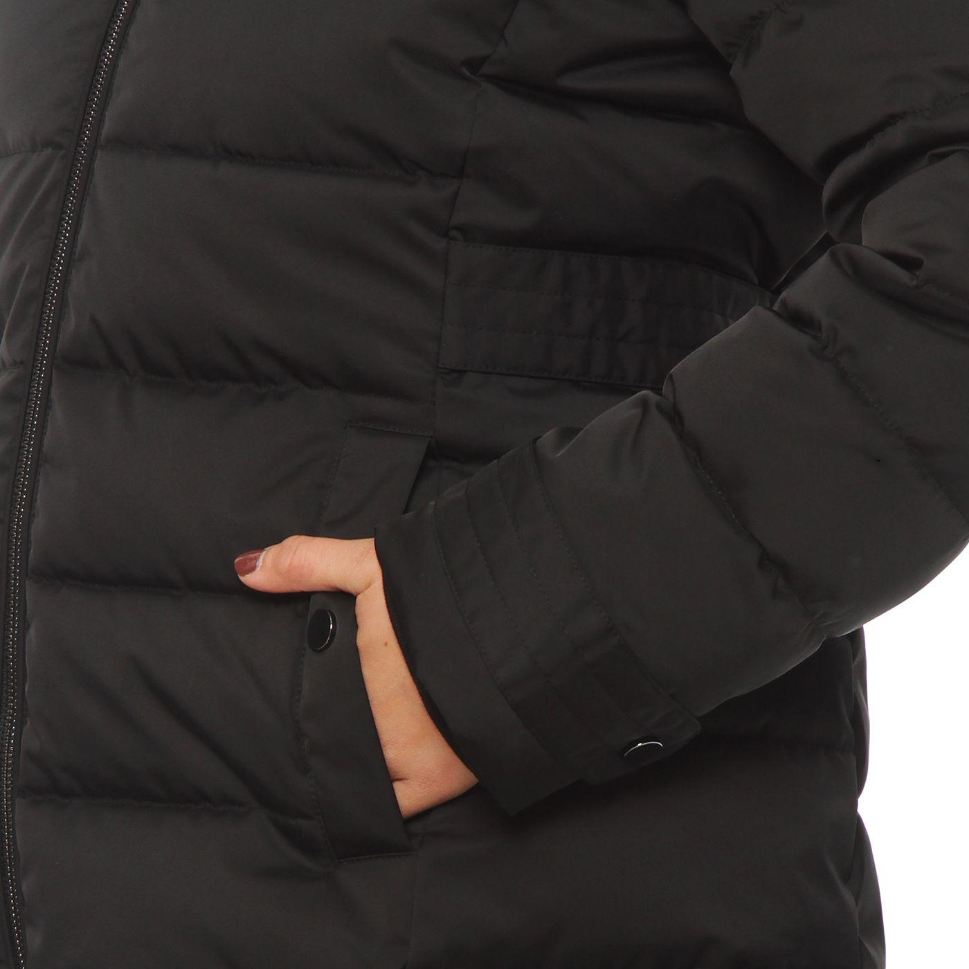 Parka Larga Con Cierre Manga Larga Con Aplicacion En Capucha-2