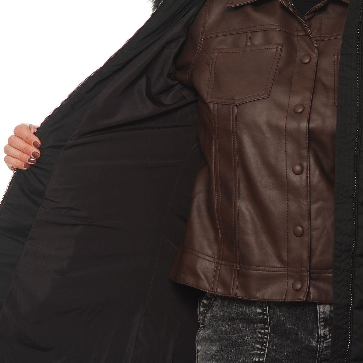 Parka Larga Con Cierre Manga Larga Con Aplicacion En Capucha-7