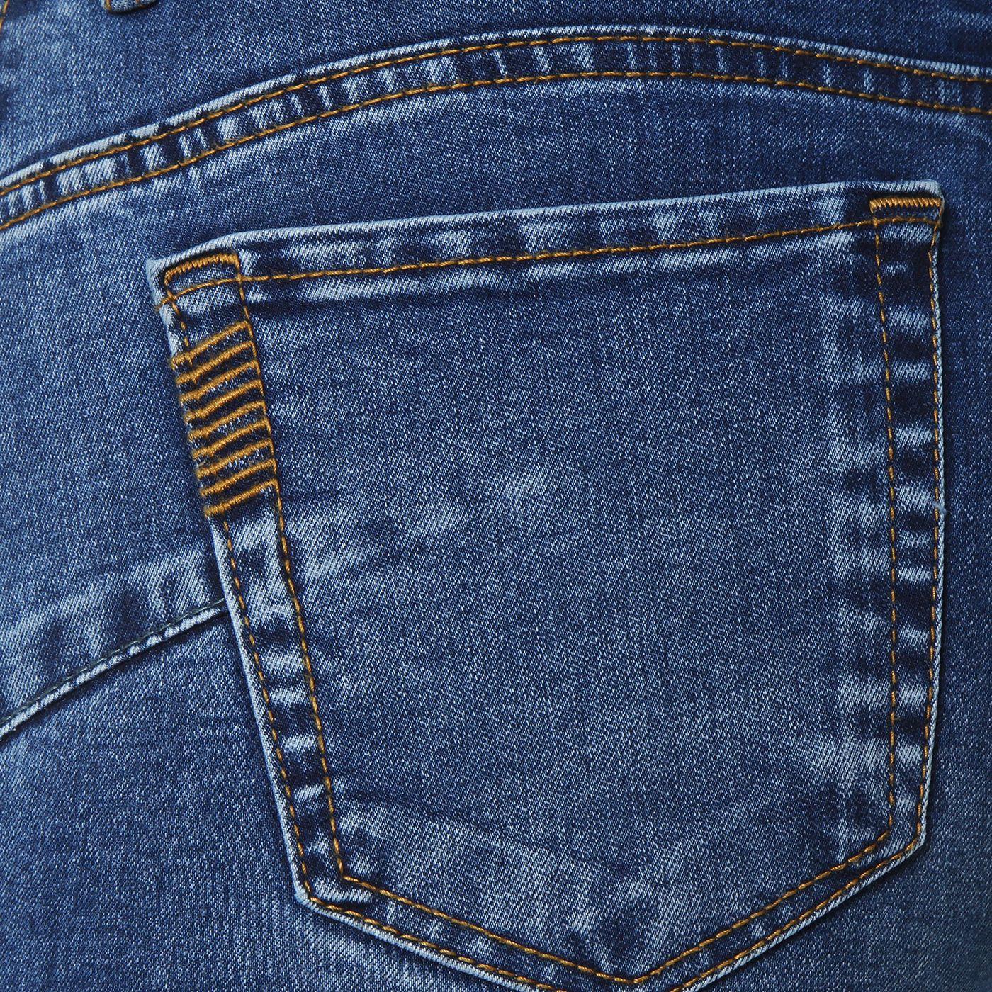Jeans Flare Tiro Alto Pretina Basica 1 Boton Aplicacion Strass-9