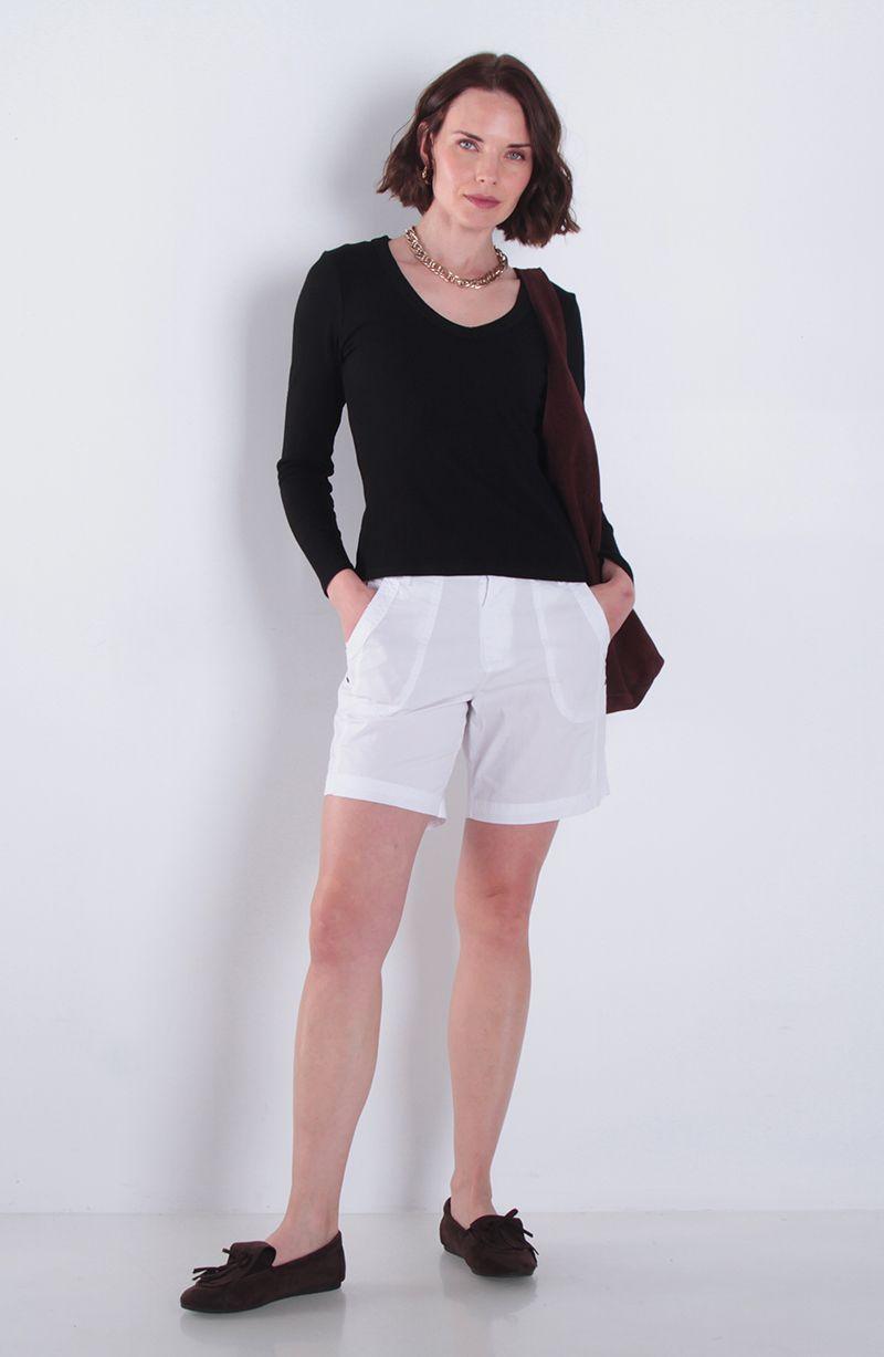 Polera Manga Larga Escote V Rib-4