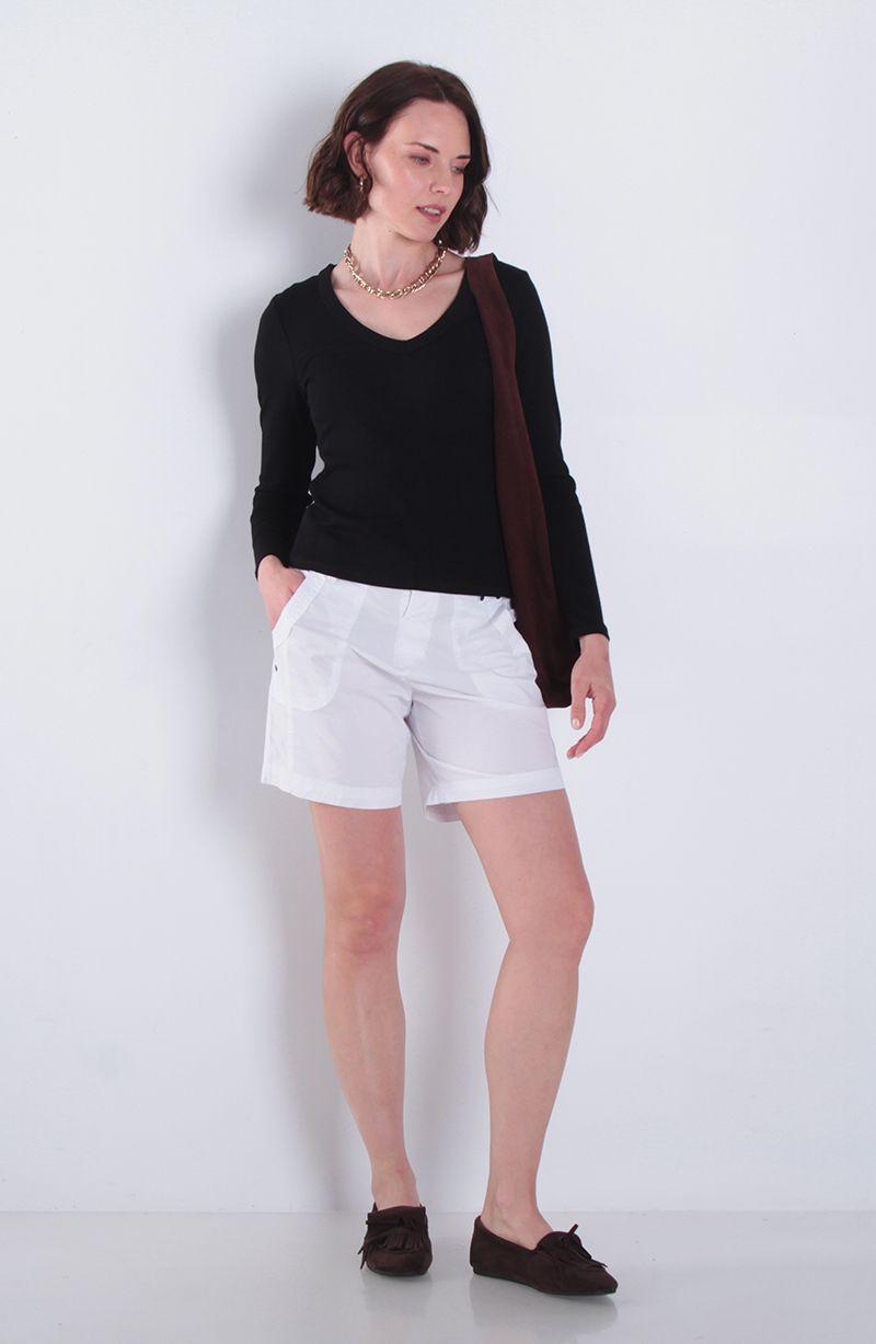 Polera Manga Larga Escote V Rib-5