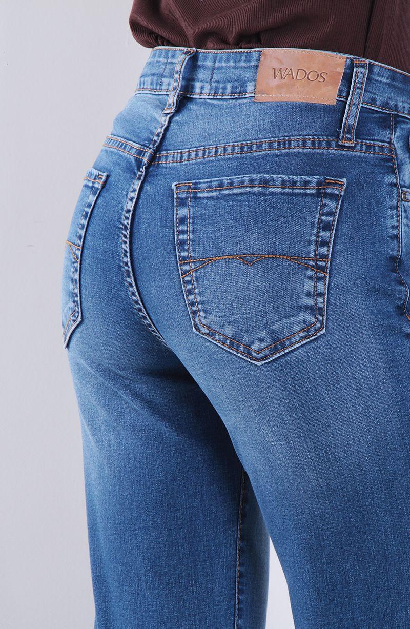 Jeans Recto Tiro Alto Pretina Basica Un Boton-2