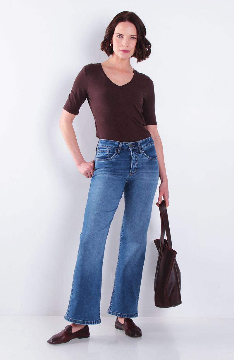Jeans Recto Tiro Alto Pretina Basica Un Boton-5