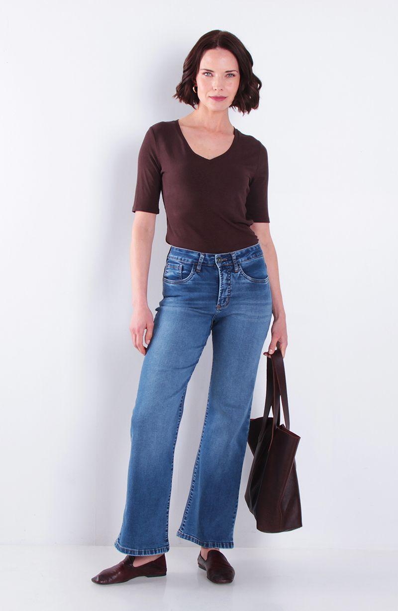 Jeans Recto Tiro Alto Pretina Basica Un Boton-6