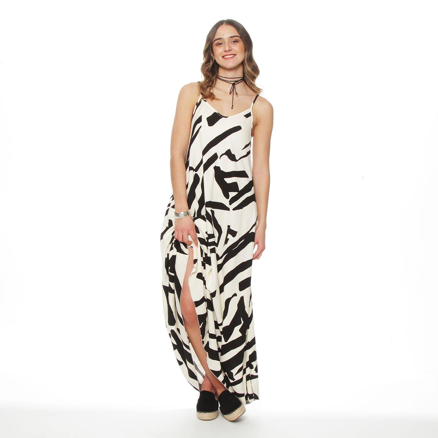 Vestido Estampado Sin Manga Bretel Escote V-3